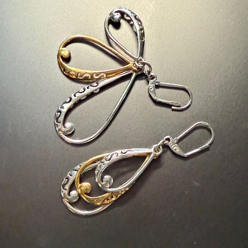 Chic Two-Tone Teardrop Earrings